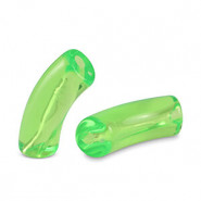 Acrylic Tube bead 34x12mm - Peridot green